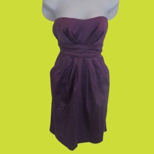 Purple Satin Cocktail  Dress Size 11
